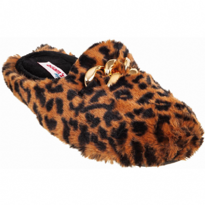 Adams Slippers λεοπάρ με αλυσίδα