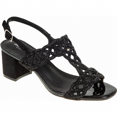 Adams Shoes πέδιλο με τακούνι και στρας